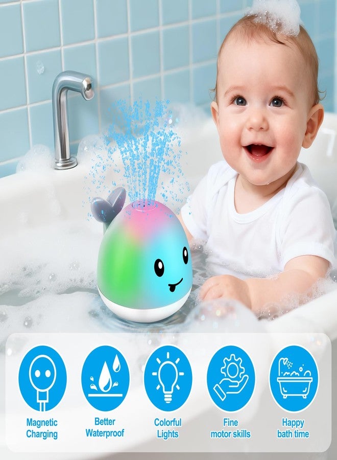 جيجيلي لعبة الحوت الأصلية القابلة للشحن المغناطيسي للاستحمام، ألعاب استحمام مضيئة للأطفال من عمر سنة إلى 3 سنوات، لعبة مائية للأطفال الرضع، لعبة رشاش ماء للاستحمام، هدية مثالية للأولاد والبنات في عيد الحب، لعبة استحمام للأطفال من عمر 6 إلى 18 شهرًا - Image 3